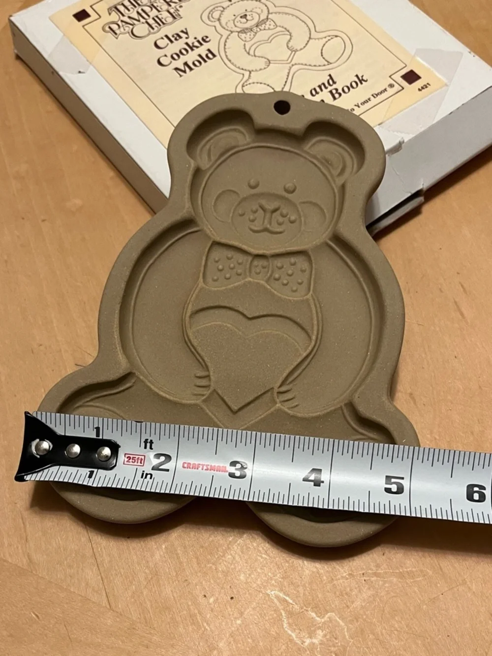 The Pampered Chef Teddy Bear Heart Clay Cookie Mold